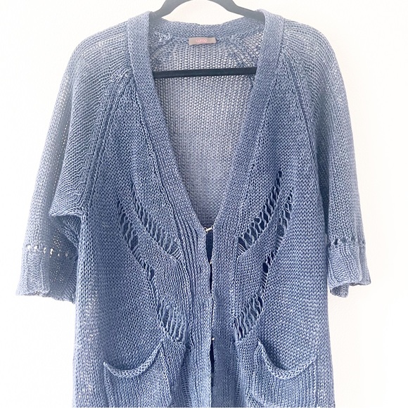 Wrap 100% Linen Cardigan Sweater - Picture 3 of 10